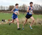 Nick McCormick  leads Lewis Timmins (both Morpeth) during the senior mens North Eastern Cross Country, Champs., Temple Park, South Shields. Photo: David T. Hewitson/Sports for All Pics